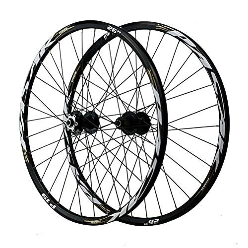 Mountain Bike Wheel : YUDIZWS Mountain Bike Wheelset 26 / 27.5 / 29 Aluminum Alloy Rim Black Hub 32 Holes Disc Brake MTB Wheels Front 2 Rear 5 Bearing 7-11 / 12speed (Color : Gray, Size : 27.5inch)