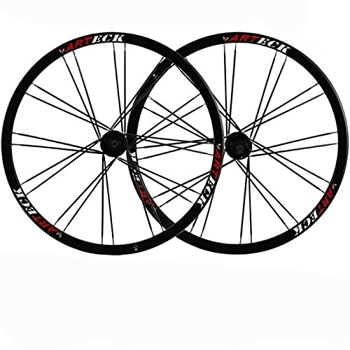 Mountain Bike Wheel : YUDIZWS Mountain Bike Wheelset 26" Aluminum Alloy Rim 24 Holes Compatible With 7-10 Speed Cassette Flat-spoke MTB Bicycle Wheels QR Disc Brake (Color : D)