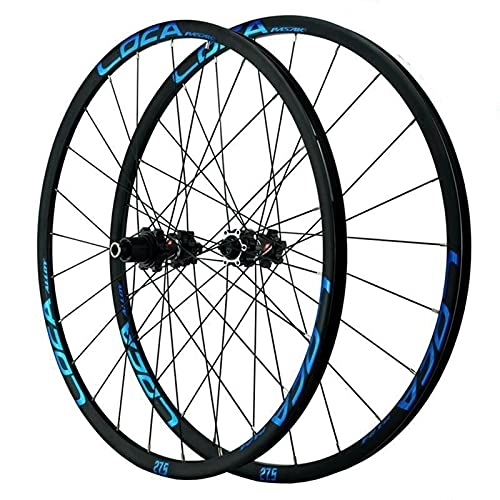 Mountain Bike Wheel : YUDIZWS MTB Wheelset 26 / 27.5 / 29 Inch Front Rear Mountain Cycling Wheels Aluminum Alloy Rim Disc Brake Fit 12 Speed Axles Bicycle Accessory Thru-axle (Color : Blue, Size : 27.5inch)