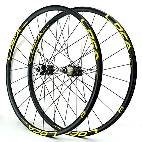 Mountain Bike Wheel : YUDIZWS MTB Wheelset 26 / 27.5 / 29 Quick Release Disc Brake 24H Mountain Bike Wheels For 8-12 Speed Cassette High Strength Aluminum Alloy Rim (Color : A, Size : 26inch)
