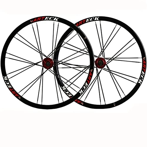 Mountain Bike Wheel : YUDIZWS MTB Wheelset 26 Aluminum Alloy Rim 24 Holes Disc Brake Fit 7 / 8 / 9 / 10 Speed Flat-spoke Mountain Bicycle Wheels Quick Release (Color : A)