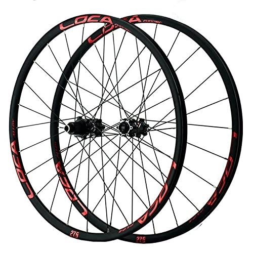 Mountain Bike Wheel : YUDIZWS Wheelset Bike Mtb 26 / 27.5 / 29 Inch Aluminum Alloy Rim Disc Brake Front Rear Mountain Cycling Wheels Fit 12 Speed Axles Bicycle Accessory (Color : Red, Size : 27.5inch)