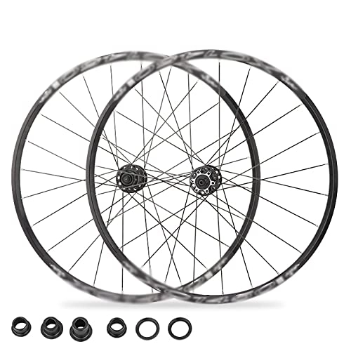 Mountain Bike Wheel : YZDKJDZ Mountain Bike Rear Wheel, Aluminum Alloy Rim Disc Brake MTB Wheelset, Quick Release Front Rear Wheels Black Bike Wheels, Fit 8-11 Speed Cassette Bicycle Wheelset