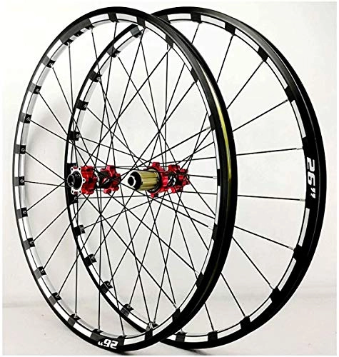 Mountain Bike Wheel : YZU 26 27.5 29 Inch Mountain Bike Wheels Bicycle Wheelset MTB Rim Disc Brake Ultralight Q / R 7 8 9 10 11 12 Speed Cassette Flywheel 24H 1750g, Red, 27.5inch