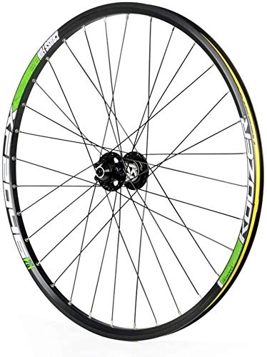 Mountain Bike Wheel : YZU 26 / 27.5 Inch Bicycle Fron Wheel, Mountain Bike Wheelset Double Wall Alloy Rim QR Disc Brake 32H, Green, 27.5inch