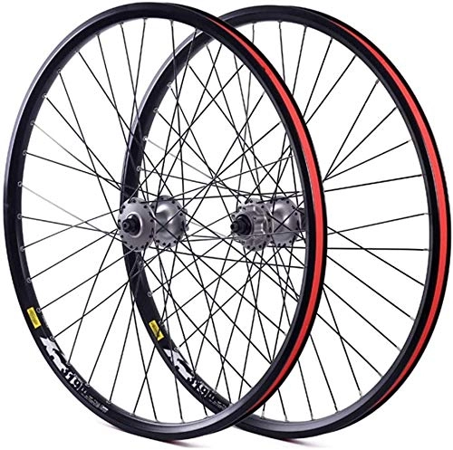 Mountain Bike Wheel : YZU MTB Bicycle Front Rear Wheel, 26 / 27.5" Mountain Bike Wheelset Double Walled Alloy Rim QR Disc Brake 8-10 Speed Cassette Hub Sealed Bearing, 27.5