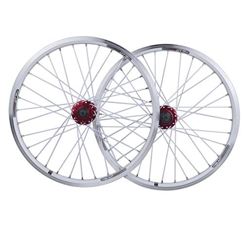 Mountain Bike Wheel : Zatnec 20inch Folding Bikes Wheels, Double Wall MTB Rim Quick Release V-Brake Hybrid / Mountain Bike Hole Disc 7 8 9 10 Speed (Color : B, Size : 20INCH)