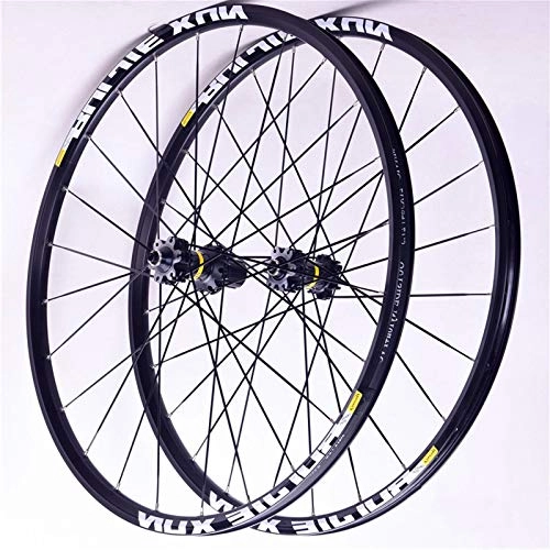 Mountain Bike Wheel : Zatnec 26'' 27.5'' 29'' Mountain Bike Wheels Carbon Fiber Bicycle Wheelset QR Front 2 Rear 4 Peilin Hube Double Wall Alloy Rim 8-9-10-11 Speed (Color : Black hub, Size : 26inch)