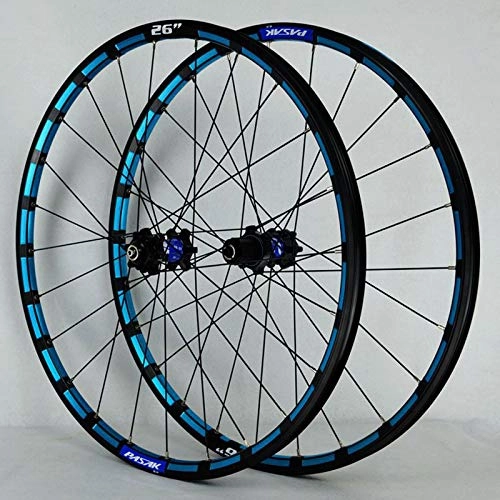 Mountain Bike Wheel : Zatnec 26" 27.5" Bicycle Wheel Set Double Layer Mountain Bike Wheelset Alloy Rim Disc Brake 7 / 8 / 9 / 10 / 11 / 12 Speed 24 Hole Ultralight (Color : Black Hub, Size : 27.5inch)