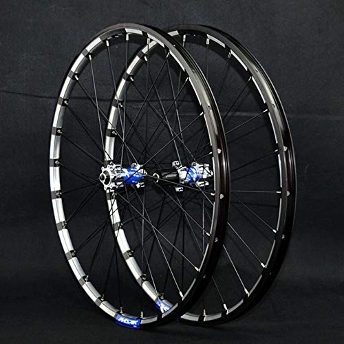 Mountain Bike Wheel : Zatnec 26 27.5 In MTB Mountain Bicycle Wheelset Double Wall Quick Release Straight Pull 4 Bearing Disc Brake Bike Rims Front Rear Wheels 7 8 9 10 11 12 Speeds (Color : E, Size : 26IN)