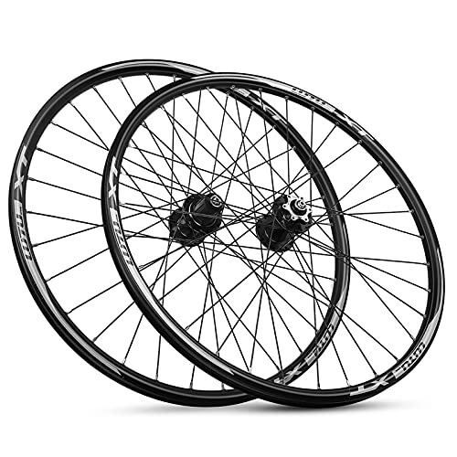Mountain Bike Wheel : Zatnec 26 Inch Bike Wheelset MTB Cycling Wheels Disc Brake QR Double Wall Alloy Rim Sealed Front 2 Rear 4 Bearing Hub