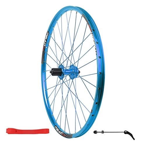 Mountain Bike Wheel : Zatnec 26inch Mountain Bike Rear Wheel, Double Wall MTB Rim Quick Release V-Brake Hybrid / Mountain Bike 32 Hole Disc 7 8 9 10 Speed (Color : Blue)