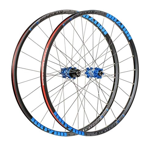Mountain Bike Wheel : Zatnec 27.5" Mountain Bike Wheels, Double Wall MTB Quick Release V-Brake 24 Hole 8 / 9 / 10 / 11 Speed Only 1720g (Color : E, Size : 26inch)
