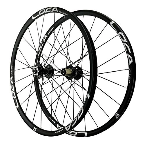 Mountain Bike Wheel : Zatnec 27.5in Bike Wheelset, Double Wall MTB Rim Front Wheel 24 Hole Mountain Bike Quick Release 8 / 9 / 10 / 11 / 12 Speed (Color : Black, Size : 27.5in)