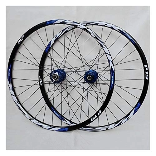 Mountain Bike Wheel : ZCXBHD 26'' 27.5" 29" Disc Brake mountain bicycle wheels Alloy Rim Cassette Hub Sealed Bearing QR MTB Bike Wheelset 32Holes 7-11 Speed (Color : Blue, Size : 29inch)