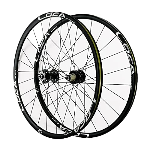 Mountain Bike Wheel : ZCXBHD 26 / 27.5 / 29 In Bicycle Wheelset Hybrid Mountain Bike Wheels Double Wall MTB Rim Disc Brake Aluminum Alloy Quick Release 24H 7 / 8 / 9 / 10 / 11 / 12 Speed (Color : Gray, Size : 27.5in)