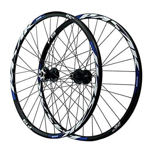 Mountain Bike Wheel : ZCXBHD 26 / 27.5 / 29 In Bicycle Wheelset Hybrid Mountain Bike Wheels Double Wall MTB Rim Disc Brake Ultralight Quick Release 32H 7 / 8 / 9 / 10 / 11 / 12 Speed (Color : Blue, Size : 29in)
