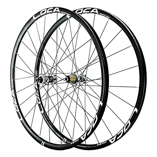 Mountain Bike Wheel : ZCXBHD 26 / 27.5 / 29 in Ultralight MTB Bicycle Wheelset Light-Alloy Rims Thru Axle Bicycle Wheel (Front + Rear) Disc Brake 24 Holes for 8 9 10 11 12 Speed (Color : Silver-2, Size : 26in)