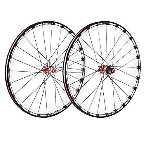 Mountain Bike Wheel : ZCXBHD 26 / 27.5 / 29 Inch Carbon Fiber Mountain Bike Wheelset 5 Bearing Double Wall MTB Front Rear Wheel 7 8 9 10 11 Speed Cassette (Color : Thru axle, Size : 26inch)