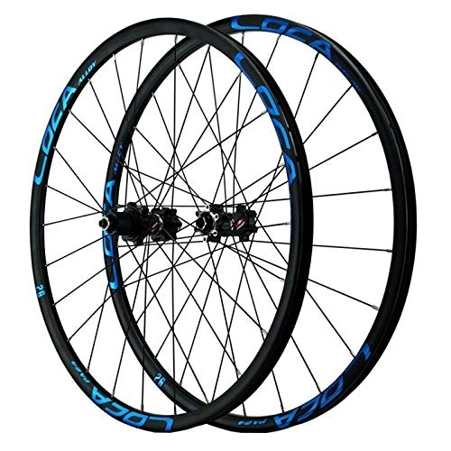 Mountain Bike Wheel : ZCXBHD 26 / 27.5 / 29 Inch Wheelset Mountain Bike Wheels MTB Aluminum Alloy Rim Hub Disc Brake Quick Release 24H 12 Speed Small Spline (Color : Blue, Size : 27.5in)