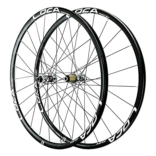 Mountain Bike Wheel : ZCXBHD 26 / 27.5 / 29 Inches Mountain Bike Wheel 24 Hole Double Walled Aluminum Alloy MTB Rim Disc Brake Bicycle Wheelset for 8 9 10 11 12 Speed (Color : Silver, Size : 26in)