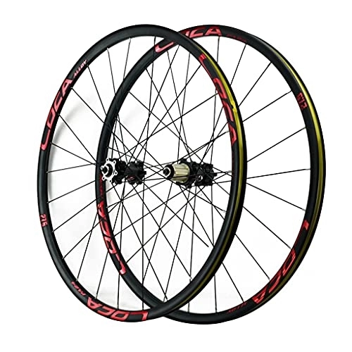 Mountain Bike Wheel : ZCXBHD 26 / 27.5 / 29 Inches Ultralight Alloy Wheels 24 Holes Fast Release Freewheel Rim Disc Brake WTB Bike Wheel for Road Bike Mountain Bike (Color : Red, Size : 27.5in)