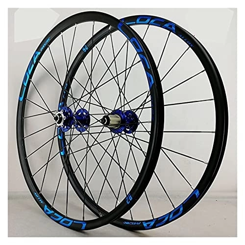 Mountain Bike Wheel : ZCXBHD 26 / 27.5 / 29" Mountain Bike Wheelsets Aluminum Alloy Rim Quick Release Axles Disc Brake Mountain Cycling Wheels Fit for 8 9 10 11 12 Speed Freewheels (Color : Blue, Size : 27.5in)