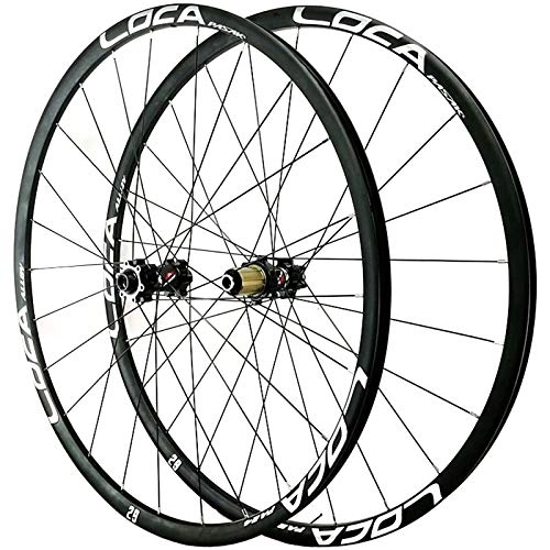 Mountain Bike Wheel : ZCXBHD 26 / 27.5 / 29in MTB Bicycle Wheelset Hybrid Mountain Bike Wheels Rim Disc Brake Front & Rear Wheel Thru axle 8 / 9 / 10 / 11 / 12 Speed 24H (Color : Black, Size : 27.5in)