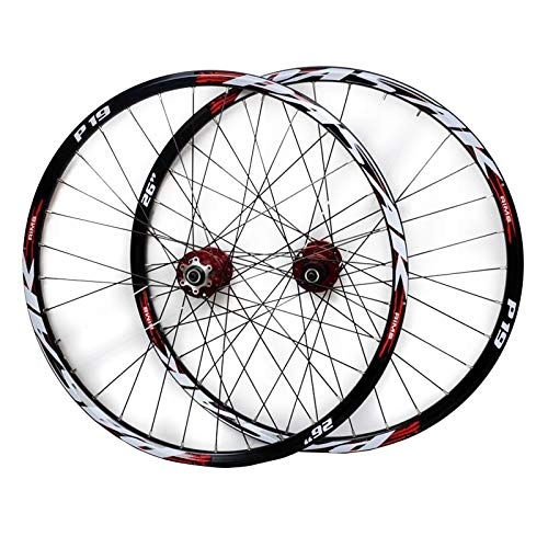 Mountain Bike Wheel : ZCXBHD 26 27.5 29in MTB Wheelset Disc Brake Mountain Bike Front And Rear Wheel Sealed Bearing Conical Hub 7 8 9 10 11 Speed Quick Release (Color : Red, Size : 27.5in)