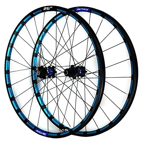 Mountain Bike Wheel : ZCXBHD 26 / 27.5 Inch Mountain Bike Wheelset Color Rim Disc Brake Mtb Front And Rear Wheel 7 8 9 10 11 12 Speed Cassette Quick Release (Color : Blue b, Size : 27.5in)