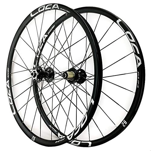 Mountain Bike Wheel : ZCXBHD 26 27.5 Inch Mtb Wheelset Six Nail Disc Brake Mountain Bike Front Rear Wheel Aluminium Rim 8 9 10 11 12 Speed Quick Release 24 Holes (Color : Black, Size : 26in)