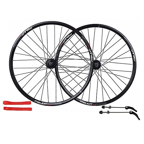 Mountain Bike Wheel : ZCXBHD 26 In Double-Walled Ultralight Alloy Wheels Disc Brake MTB Bike Wheelset Quick Release 32 Holes Bicycle Front and Rear Rims 7 8 9 10 Speed Cassette (Color : Black, Size : 26in)