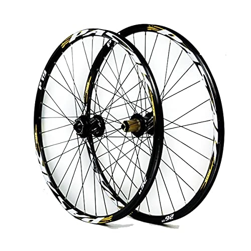 Mountain Bike Wheel : ZCXBHD 26 Inch 27.5" 29 Er MTB Bike Wheelset Aluminum Alloy Disc Brake Mountain Cycling Wheels Thru Axle for 7 / 8 / 9 / 10 / 11 Speed (Color : A, Size : 27.5IN)