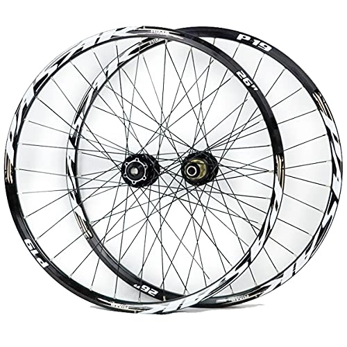 Mountain Bike Wheel : ZCXBHD 26 Inch 27.5" 29 Er MTB Bike Wheelset Aluminum Alloy Disc Brake Mountain Cycling Wheels Thru Axle for 7 / 8 / 9 / 10 / 11 Speed (Color : F, Size : 29IN)