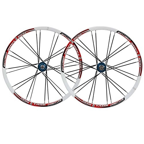 Mountain Bike Wheel : ZCXBHD 26 Inch Mountain Bike Wheel Set Disc Brake Mtb Bicycle Wheel Double Wall Quick Release 24 Hole 7 / 8 / 9 Speed (Color : Blue hub)