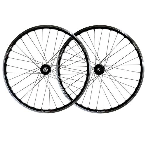 Mountain Bike Wheel : ZCXBHD 26 Inch Mountain Bike Wheelset Sealed Bearing Aluminum Alloy Ring MTB Front Rear Wheels Quick Release Disc / V Brake 7 8 9 Speed (Color : Black hub)