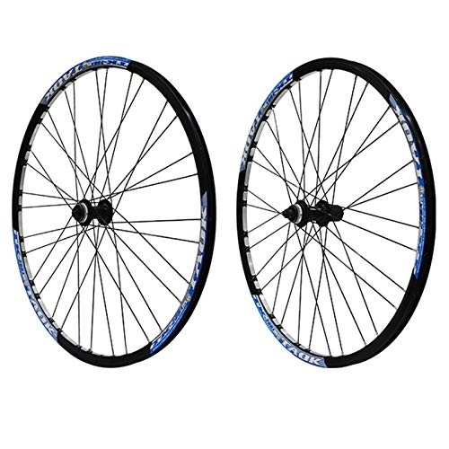Mountain Bike Wheel : ZCXBHD 27.5 Inch Mountain Bike Wheelset Center Lock Disc Brake Hub Mtb Front Rear Wheel Quick Release 7 8 9 Speed 32 Holes (Color : Blue)