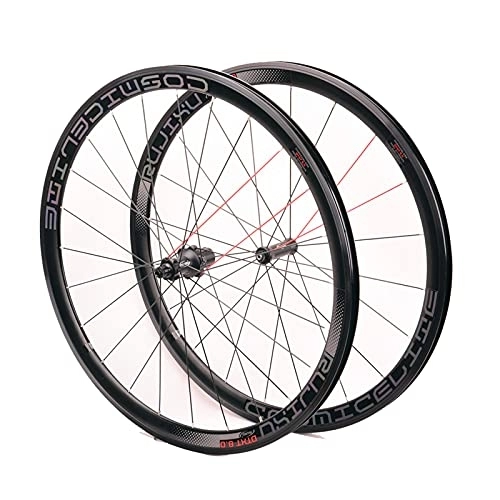 Mountain Bike Wheel : ZCXBHD 700C Wheelset Bike Wheels Hub Front&Rear 100 / 130mm QR Bicycle Wheel Set, Aluminum Rim Mountain Bike Wheels V-Brake Fit 8 9 10 11 Speed Cassette (Color : Colorful label)