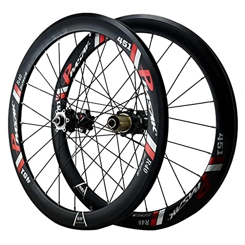 Mountain Bike Wheel : ZCXBHD Bike Wheelset 20 inch (406) / 22 inch (451) Double Walled Aluminum Alloy MTB Rim Quick Release Bicycle Wheel (Front + Rear) Disc Brake 7 / 8 / 9 / 10 / 11 / 12 Speed (Color : Black, Size : 20in*406)