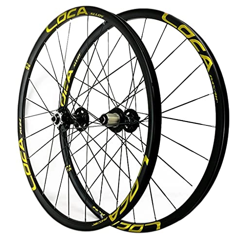 Mountain Bike Wheel : ZCXBHD Bike Wheelset 26 / 27.5 / 29 In MTB Bicycle Front and Rear Wheel Ultralight Alloy Rim Disc Brake Quick Release Bike Front and Rear Wheel Set 8 9 10 11 12 Speed (Color : Gold, Size : 27.5in)