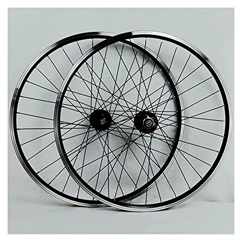 Mountain Bike Wheel : ZCXBHD Double Wall DH19 Aluminum Alloy Bike Wheelset 26 / 29 Inch MTB Rim V / Disc Brake Quick Release Mountain Bike Wheels 32 Holes 7 8 9 10 11 Speed (Color : Black, Size : 29in)