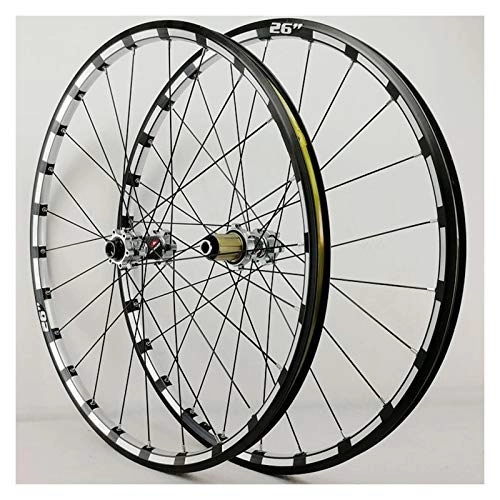 Mountain Bike Wheel : ZCXBHD Front & Rear Wheelset Mtb Thru axle 24Holes Straight Pull 7 / 8 / 9 / 10 / 11 / 12 Speed Double Wall Disc Brake Wheel (Color : C, Size : 27.5in)