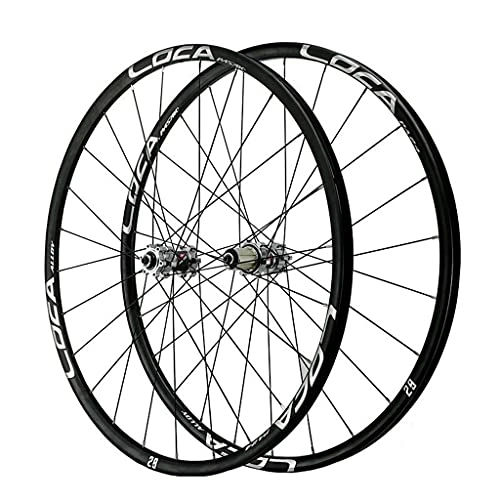 Mountain Bike Wheel : ZCXBHD Mountain Bicycle Wheelset 26 / 27.5 / 29 Inch Ultralight Aluminum Alloy Cycling Rim American Valve Disc Brake 24 Holes Quick Release for 8 9 10 11 12 Speed (Color : Silver-2, Size : 26in)