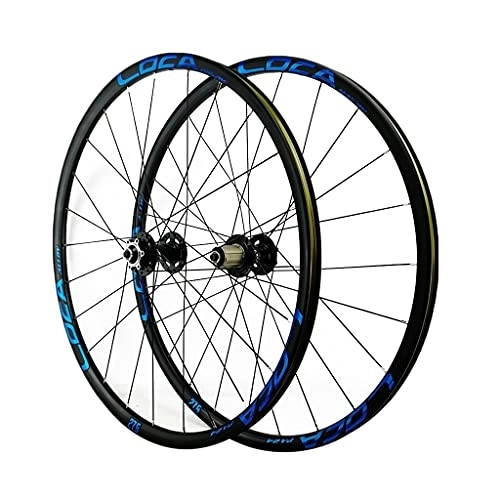 Mountain Bike Wheel : ZCXBHD Mountain Bike Rims Front and Rear Wheel 26 / 27.5 / 29 Inches Bicycle Wheelset Double Wall Quick Release Rim Disc Brake 24 Holes 7-8-9-10-11-12 Speed (Color : Blue, Size : 29in)