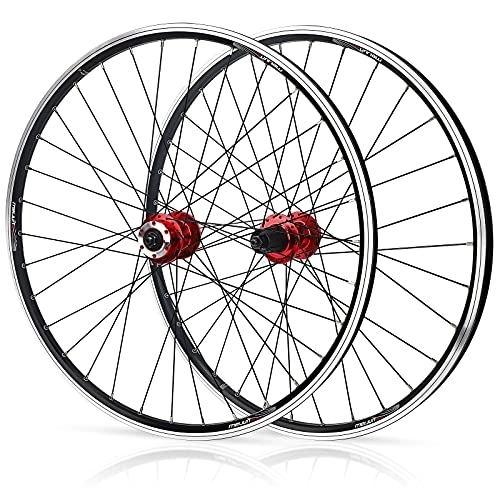 Mountain Bike Wheel : ZCXBHD Mountain Bike Wheelset 26 Inch V / Disc Brake Dual purpose MTB Cycling Wheels Aluminum Alloy Rim QR 32H fit 7-10 Speed Cassette Bicycle Wheelset 2267g （US Stock）