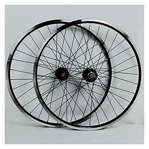 Mountain Bike Wheel : ZCXBHD MTB Bicycle Wheels 26 / 29 Inch Double Wall Wheelset Quick Release Hub Alloy Rim V / Disc Brake 32 Holes Cycling Wheels 7 8 9 10 11 Speed Cassette (Color : Black, Size : 26in)