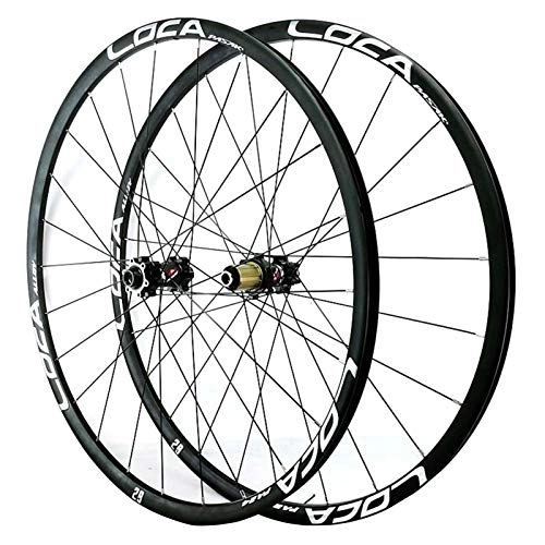 Mountain Bike Wheel : ZCXBHD MTB Wheelset 26 / 27.5 / 29inch Mountain Bike Front & Rear Wheel Thru axle Disc Brake Road Bike Matte 8 9 10 11 12 Speed 24 Hole (Color : Black 1, Size : 29in)
