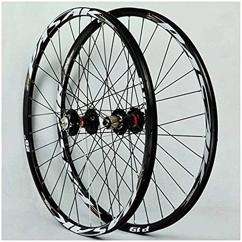 Mountain Bike Wheel : ZECHAO 26 / 27.5 / 29 Inch Double Wall Rims Mountain Bike Wheel, Cassette Flywheel Sealed Bearing Disc Brake QR 7-11 Speed Wheel Set Wheelset (Color : Black, Size : 26inch)