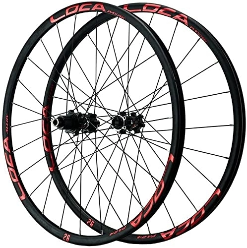 Mountain Bike Wheel : ZECHAO 26" / 27.5" / 29" MTB Bike Wheel Set 24 Holes Disc Brake Mountain Bicycle Wheelset Ultralight Alloy Rim Thru Axle 12 Speed Wheelset (Color : Red, Size : 26inch)
