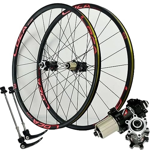 Mountain Bike Wheel : ZECHAO 26 27.5 29" MTB Wheelset, Disc Brake Mountain Bike Wheels Straight Pull 24 Spokes Aluminium Alloy Wheel Ultra Light Bike Rim Wheelset (Color : Black hub, Size : 27.5inch)
